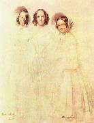 Franz Kruger Portrat der Frau Crelinger mit ihren Tochtern Bertha und Clara Sweden oil painting artist